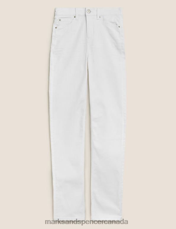 Women White Clothing Marks & Spencer Sienna Straight Leg Jeans with Stretch 20VTD2753 - Marks and Spencer online
