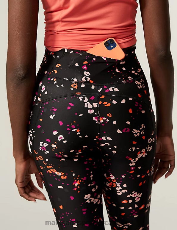 Women Black C Clothing Marks & Spencer Go Move Printed Cropped Gym Leggings 20VTD3277 - Marks and Spencer online