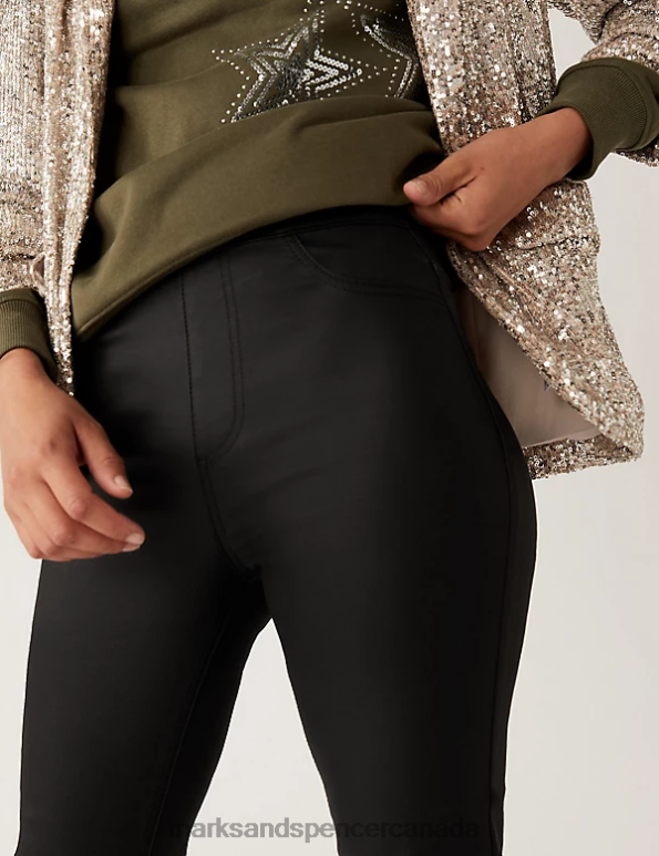 Marks and Spencer sale - Women Black Clothing Marks & Spencer Coated High Waisted Jeggings 20VTD1949