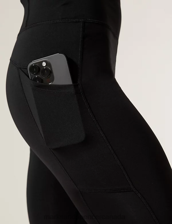 Women Black Clothing Marks & Spencer Go Move High Waisted 7/8 Gym Leggings 20VTD3068 - Marks and Spencer outlet