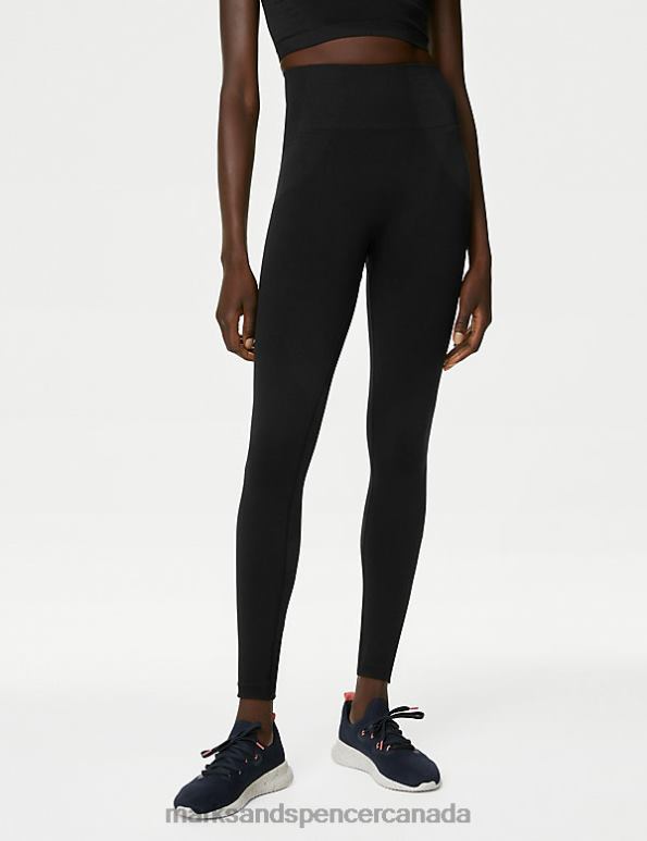 Marks and Spencer Canada - Women Black Clothing Marks & Spencer Go Seamless High Waisted Gym Leggings 20VTD1938
