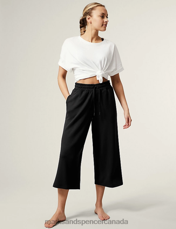 Marks and Spencer near me - Women Black Clothing Marks & Spencer High Waisted Wide Leg Culottes 20VTD2262