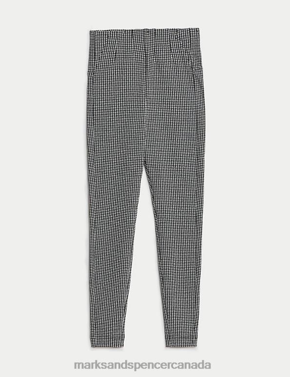Marks and Spencer Canada - Women Black Mix Clothing Marks & Spencer Magic Shaping Dogtooth Leggings 20VTD813