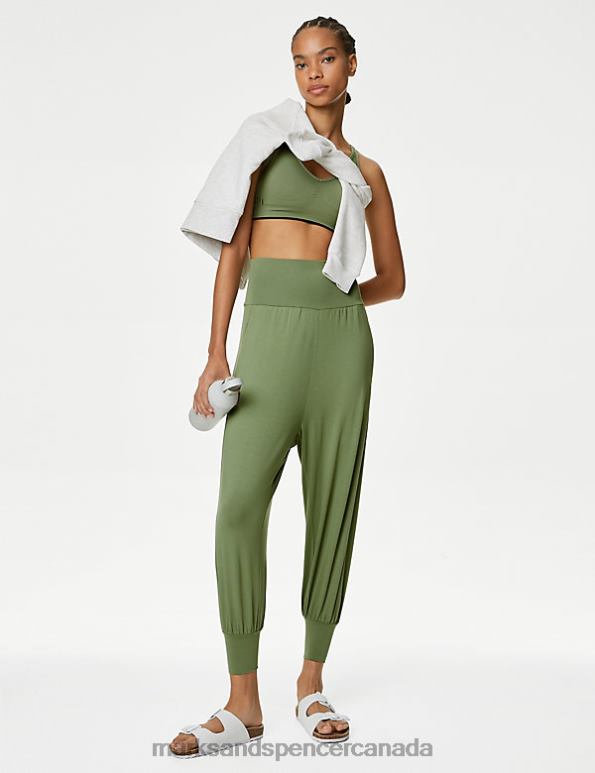 Women Bright Sage Clothing Marks & Spencer High Waisted Hareem Yoga Joggers 20VTD2334 - Marks and Spencer online