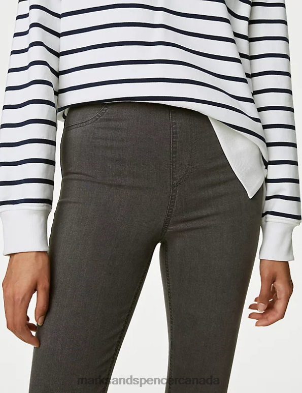 Marks and Spencer sale - Women Charcoal Mix Clothing Marks & Spencer High Waisted Jeggings 20VTD63