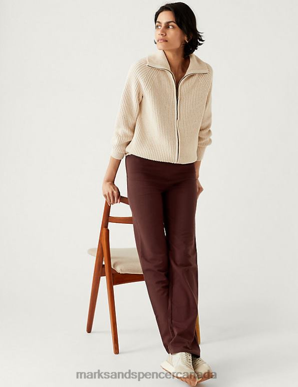 Marks and Spencer near me - Women Dark Burgundy Clothing Marks & Spencer Cotton Rich Straight Leg Joggers 20VTD1305