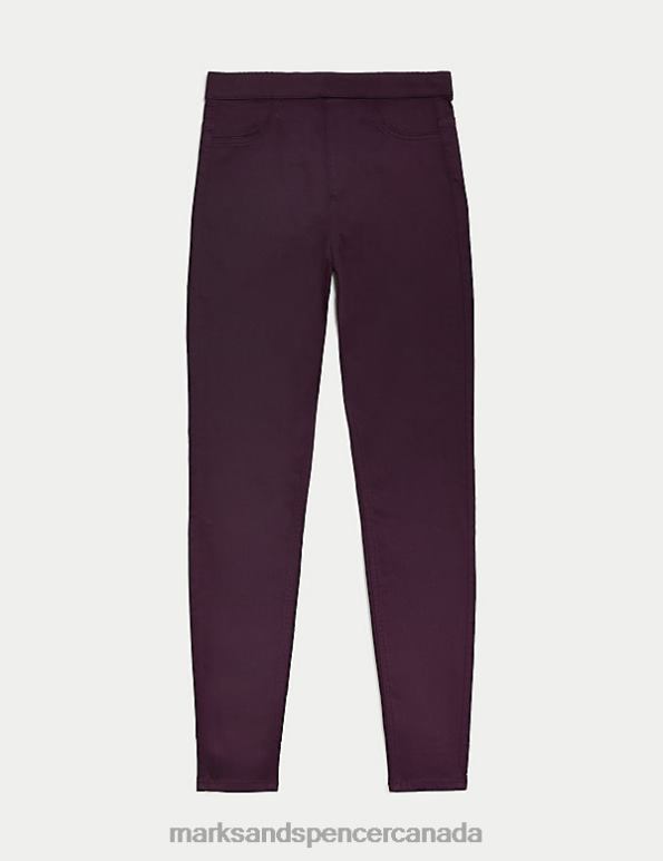 Women Dark Grape Clothing Marks & Spencer High Waisted Jeggings 20VTD78 - Marks and Spencer Canada locations