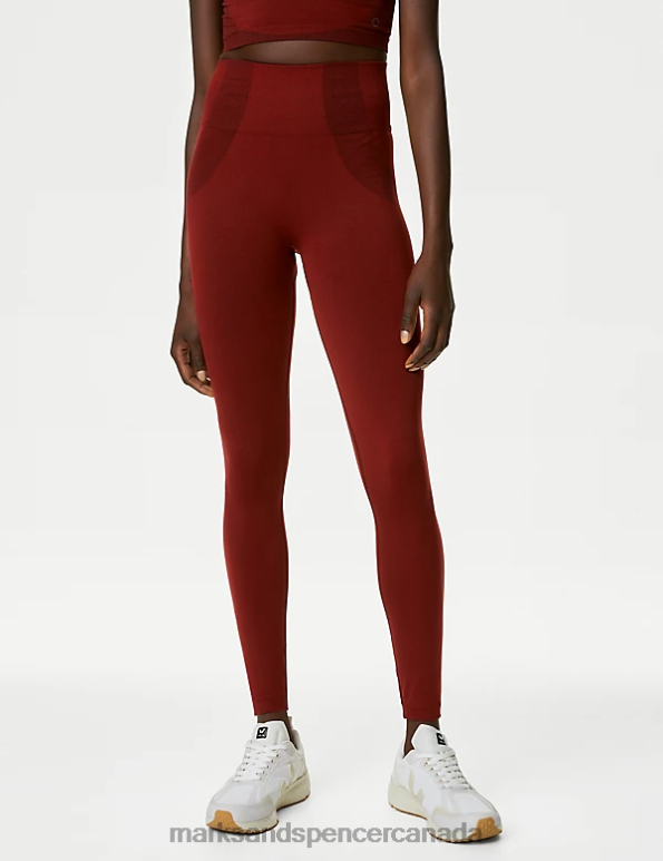 Marks and Spencer sale - Women Dark Red Clothing Marks & Spencer Go Seamless High Waisted Gym Leggings 20VTD1606