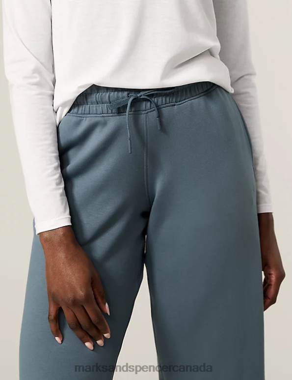 Marks and Spencer Canada - Women Dark Turquoise Clothing Marks & Spencer High Waisted Wide Leg Culottes 20VTD2620