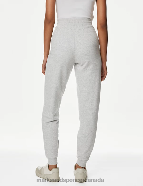 Marks and Spencer Canada - Women Grey Marl Clothing Marks & Spencer The Cotton Rich Cuffed Joggers 20VTD1444