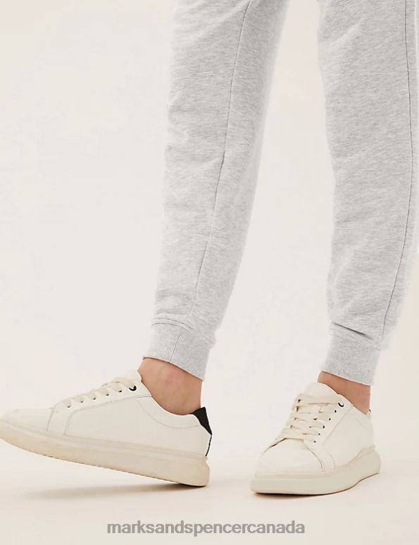 Marks and Spencer Canada - Women Grey Marl Clothing Marks & Spencer The Cotton Rich Cuffed Joggers 20VTD1444