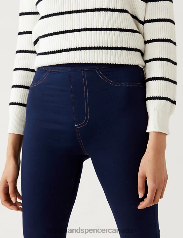 Women Indigo Mix Clothing Marks & Spencer High Waisted Jeggings 20VTD3 - Marks and Spencer outlet