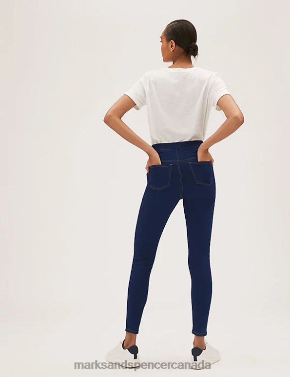 Women Indigo Mix Clothing Marks & Spencer High Waisted Jeggings 20VTD3 - Marks and Spencer outlet