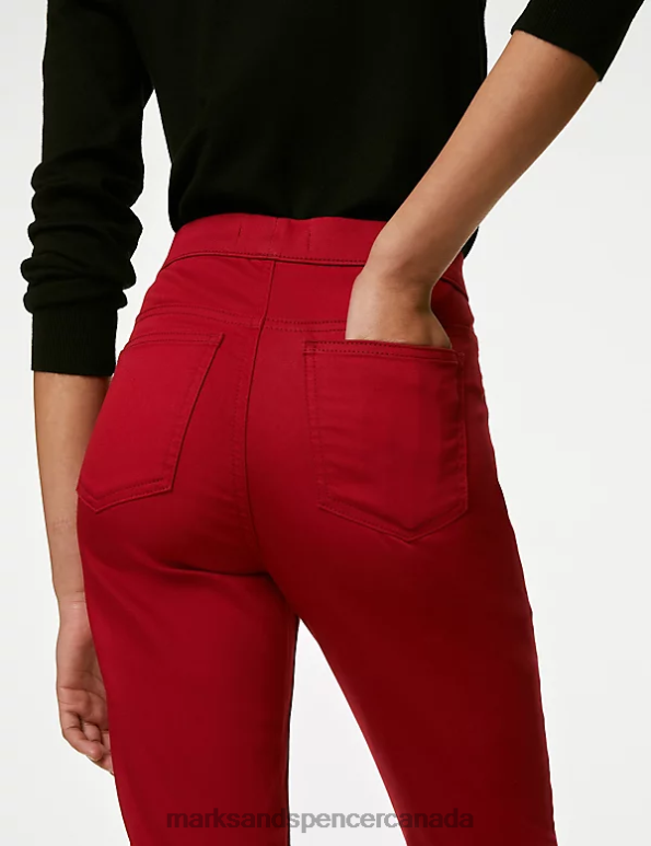 Women Medium Red Clothing Marks & Spencer High Waisted Jeggings 20VTD76 - Marks and Spencer online