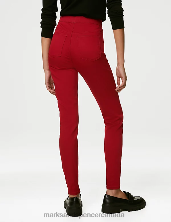 Women Medium Red Clothing Marks & Spencer High Waisted Jeggings 20VTD76 - Marks and Spencer online