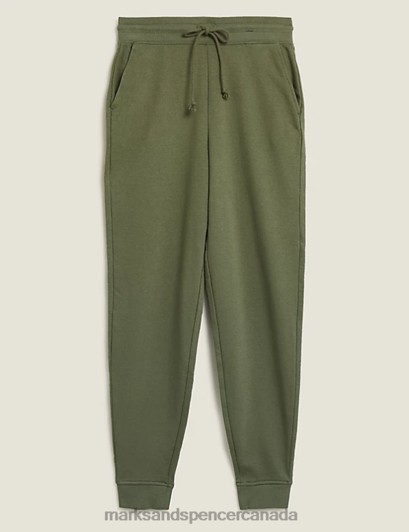 Women Olive Clothing Marks & Spencer The Cotton Rich Cuffed Joggers 20VTD1768 - Marks and Spencer online