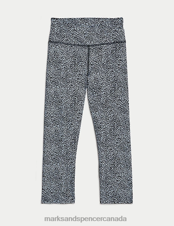 Marks and Spencer near me - Women Pale Blue Mix Clothing Marks & Spencer Go Balance Printed Cropped Yoga Leggings 20VTD1505