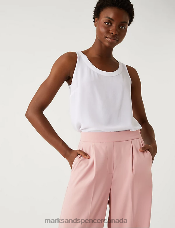 Marks and Spencer sale - Women Antique Rose Clothing Marks & Spencer Satin Twill Wide Leg Trousers 20VTD2698