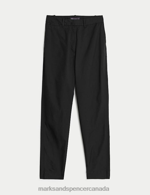 Marks and Spencer Canada - Women Black Clothing Marks & Spencer Cotton Rich Tapered Chinos 20VTD856