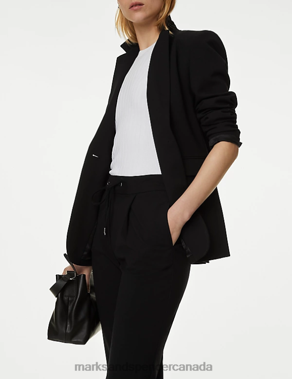 Marks and Spencer near me - Women Black Clothing Marks & Spencer Drawstring Tapered Ankle Grazer Trousers 20VTD1492