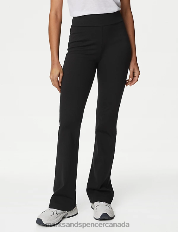 Marks and Spencer sale - Women Black Clothing Marks & Spencer Jersey Elasticated Waist Flared Trousers 20VTD3050