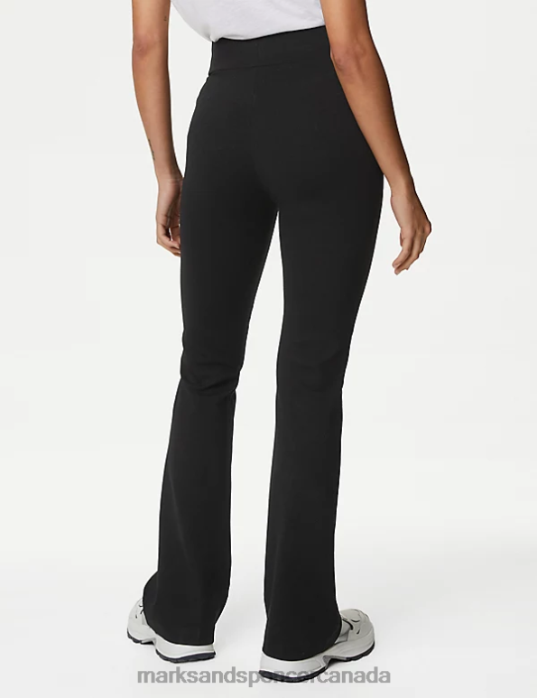Marks and Spencer sale - Women Black Clothing Marks & Spencer Jersey Elasticated Waist Flared Trousers 20VTD3050