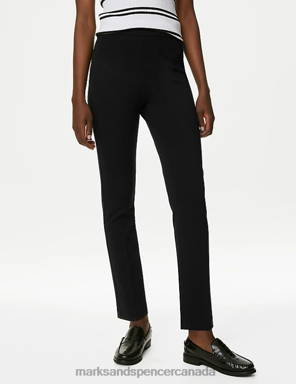 Marks and Spencer sale - Women Black Clothing Marks & Spencer Jersey Slim Fit Ankle Grazer Trousers 20VTD1924