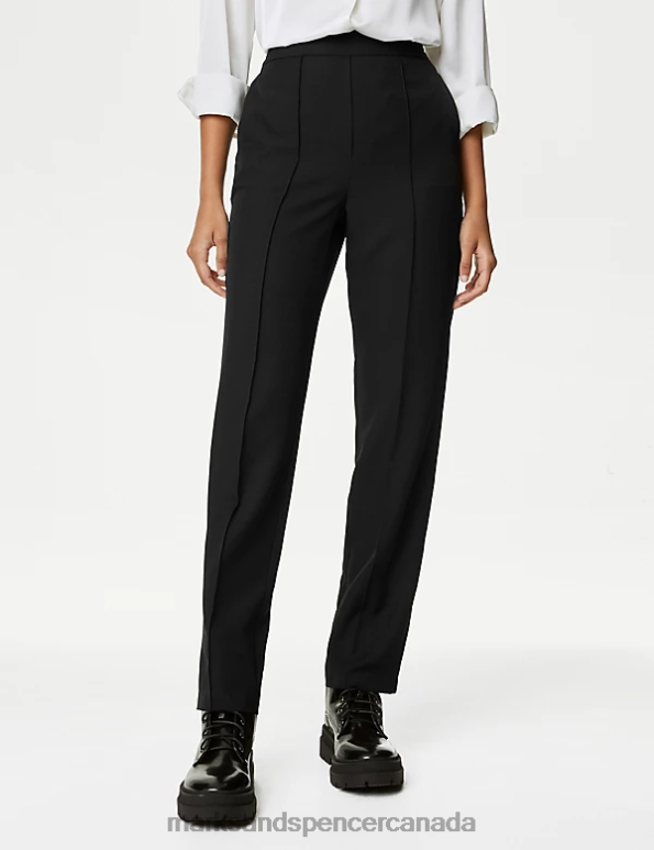 Marks and Spencer Canada - Women Black Clothing Marks & Spencer Marl Straight Leg Trousers 20VTD1641