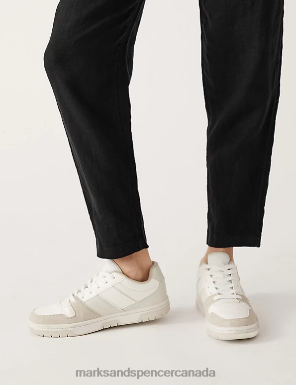 Marks and Spencer sale - Women Black Clothing Marks & Spencer Pure Linen Belted Tapered Trousers 20VTD2653