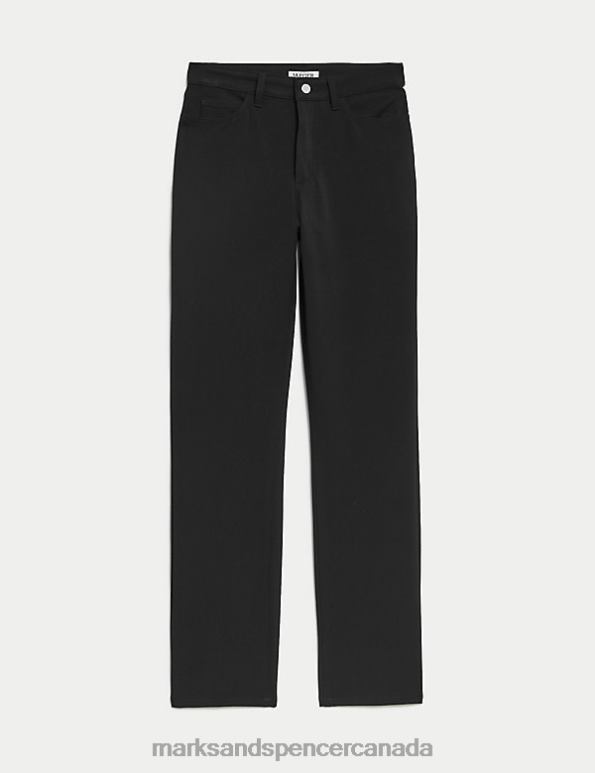 Women Black Clothing Marks & Spencer Straight Leg 5 Pocket Trousers 20VTD2884 - Marks and Spencer outlet