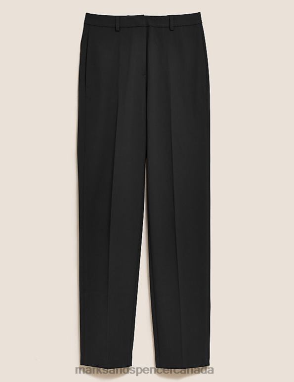 Marks and Spencer near me - Women Black Clothing Marks & Spencer Straight Leg Trousers with Stretch 20VTD1371