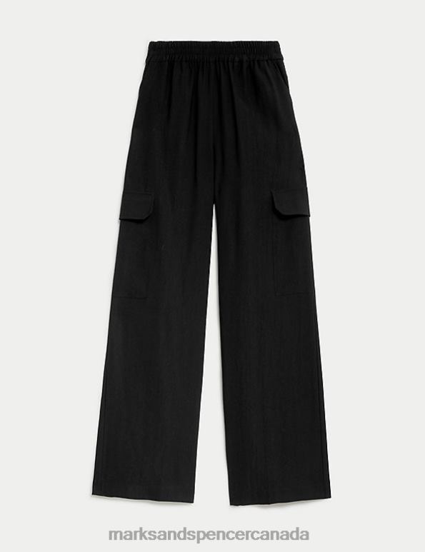 Marks and Spencer sale - Women Black Clothing Marks & Spencer Utility Wide Leg Trousers 20VTD356