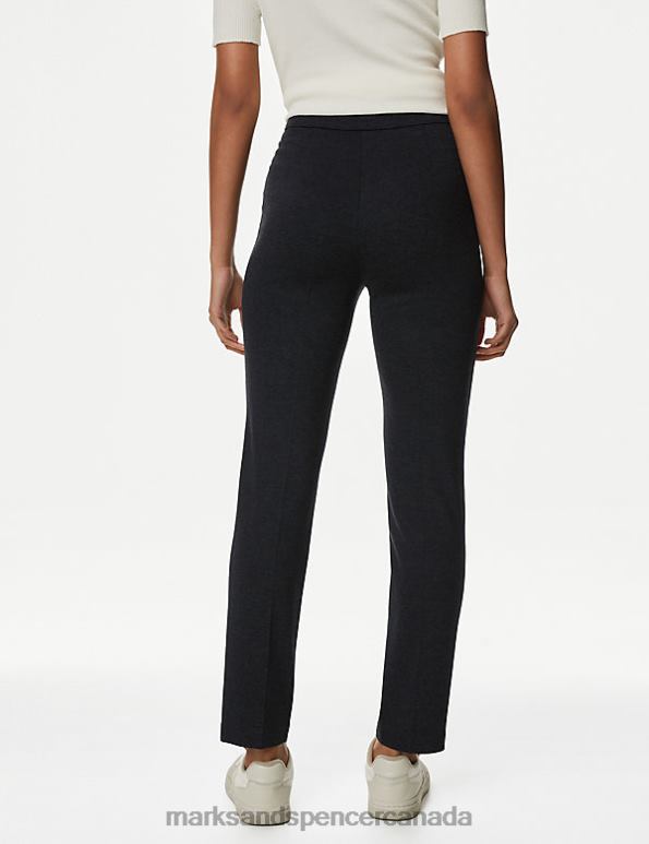 Marks and Spencer near me - Women Charcoal Clothing Marks & Spencer Jersey Slim Fit Ankle Grazer Trousers 20VTD2249