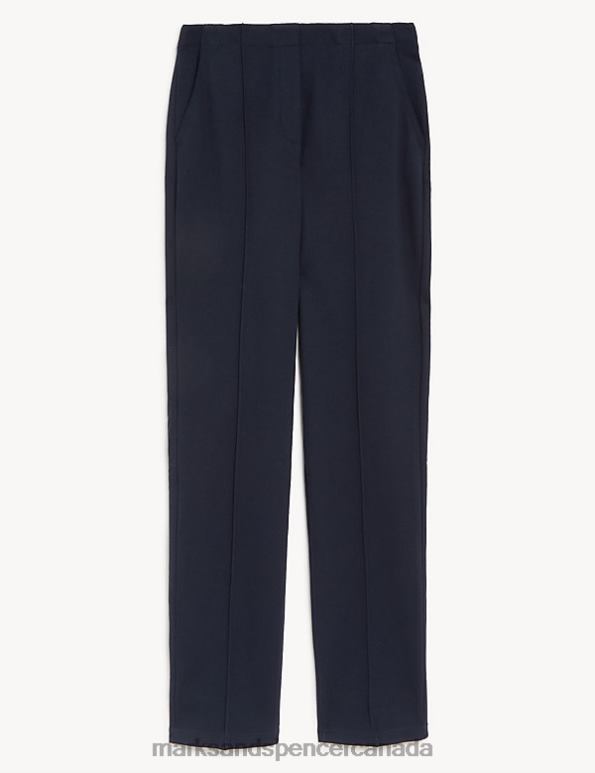 Marks and Spencer near me - Women Dark Navy Clothing Marks & Spencer Jersey Straight Leg Trousers 20VTD3029