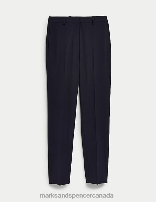 Marks and Spencer sale - Women Dark Navy Clothing Marks & Spencer Slim Fit Ankle Grazer Trousers with Stretch 20VTD878