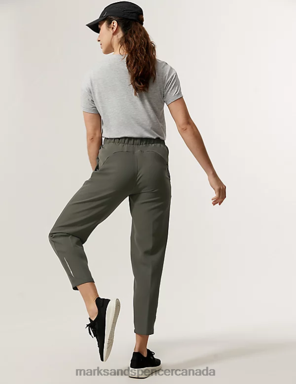 Marks and Spencer sale - Women Dark Olive Clothing Marks & Spencer Stormwear High Waisted Walking Trousers 20VTD3132
