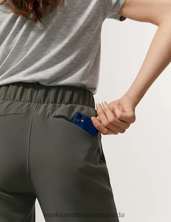 Marks and Spencer sale - Women Dark Olive Clothing Marks & Spencer Stormwear High Waisted Walking Trousers 20VTD3132