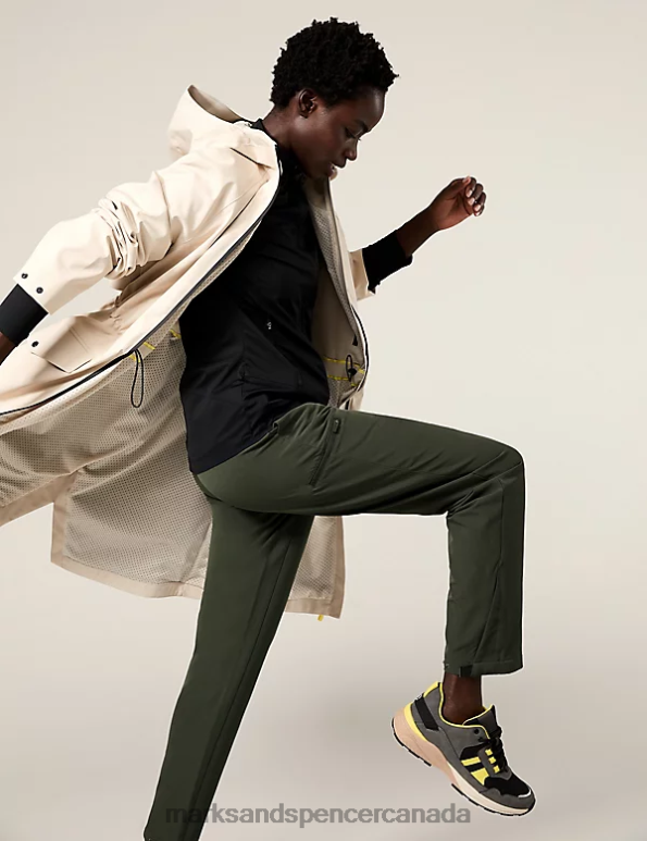 Women Dark Olive Clothing Marks & Spencer Stormwear Straight Leg Walking Trousers 20VTD3305 - Marks and Spencer Canada locations