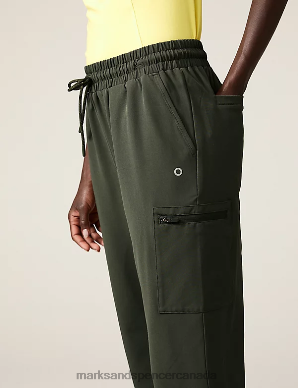 Women Dark Olive Clothing Marks & Spencer Stormwear Straight Leg Walking Trousers 20VTD3305 - Marks and Spencer Canada locations