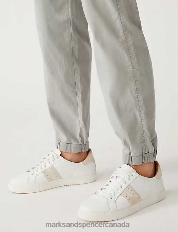 Marks and Spencer Canada - Women Light Grey Clothing Marks & Spencer Lyocell Rich Cargo Tea Dyed Trousers 20VTD614