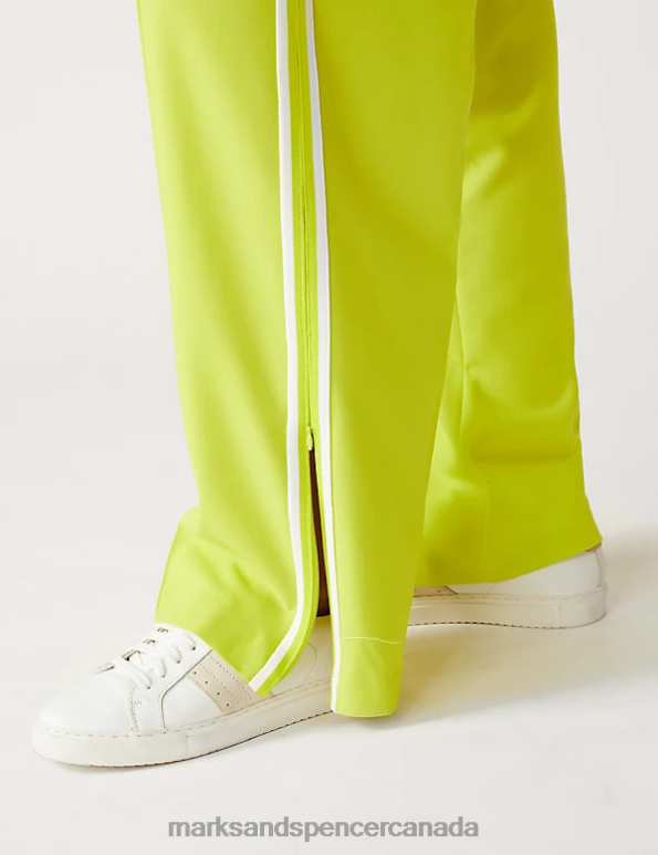 Marks and Spencer near me - Women Limeade Clothing Marks & Spencer Side Stripe Wide Leg Trousers 20VTD625