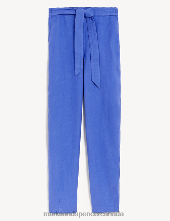 Women Lupin Clothing Marks & Spencer Pure Linen Printed Belted Balloon Trousers 20VTD2140 - Marks and Spencer online