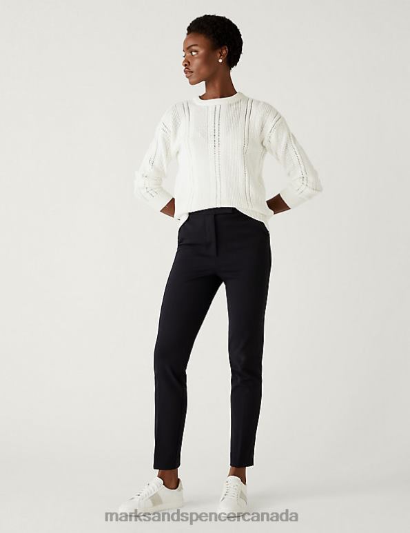 Marks and Spencer near me - Women Navy Clothing Marks & Spencer Slim Fit Ankle Grazer Trousers 20VTD2223