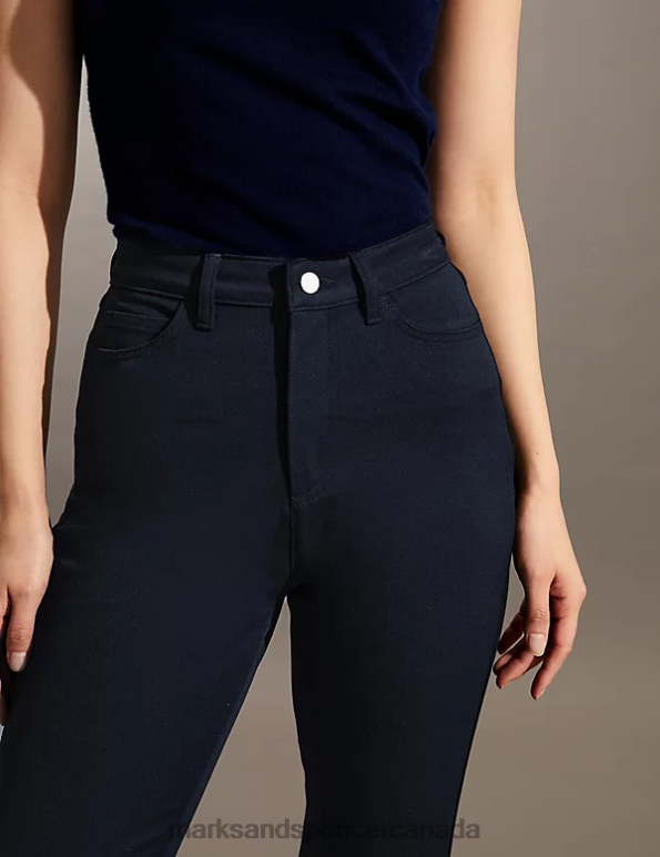 Women Navy Clothing Marks & Spencer Straight Leg 5 Pocket Trousers 20VTD2518 - Marks and Spencer Canada locations
