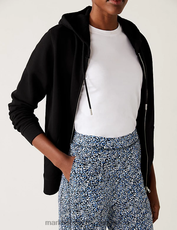 Marks and Spencer sale - Women Navy Mix Clothing Marks & Spencer Jersey Printed Tapered Trousers 20VTD2298