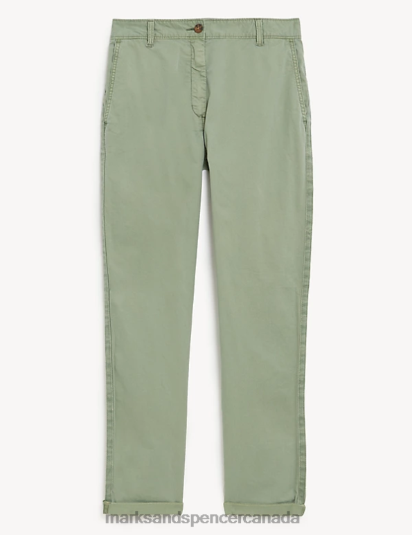 Marks and Spencer sale - Women Onyx Clothing Marks & Spencer Cotton Rich Tea Dyed Slim Fit Chinos 20VTD2582