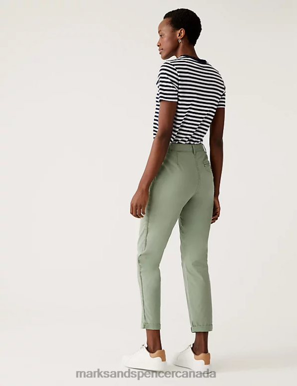 Marks and Spencer sale - Women Onyx Clothing Marks & Spencer Cotton Rich Tea Dyed Slim Fit Chinos 20VTD2582