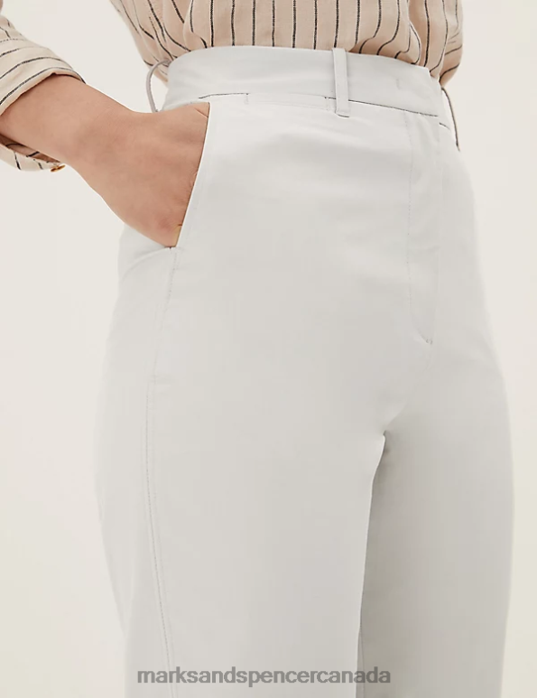 Women Platinum Clothing Marks & Spencer Cotton Rich Tapered Chinos 20VTD481 - Marks and Spencer online