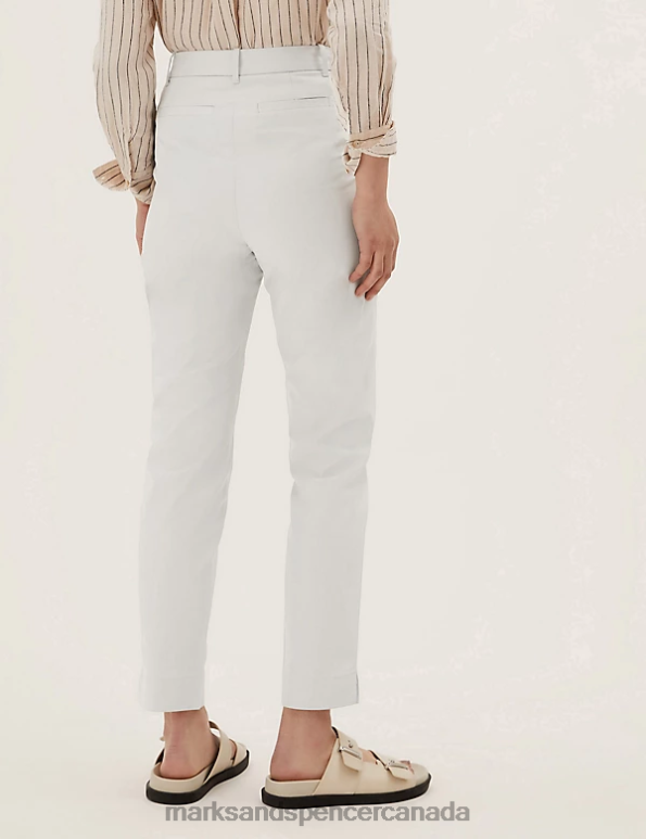 Women Platinum Clothing Marks & Spencer Cotton Rich Tapered Chinos 20VTD481 - Marks and Spencer online