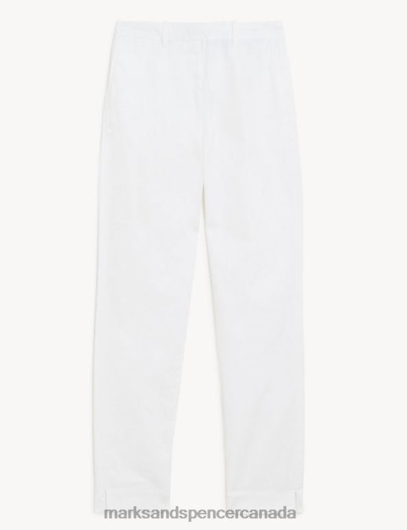 Marks and Spencer near me - Women Soft White Clothing Marks & Spencer Cotton Rich Tapered Chinos 20VTD857